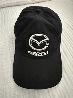 Mazda Black Baseball Cap with White Embroidered Logo